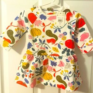Baby Boden sweatshirt dress ivory forest friends